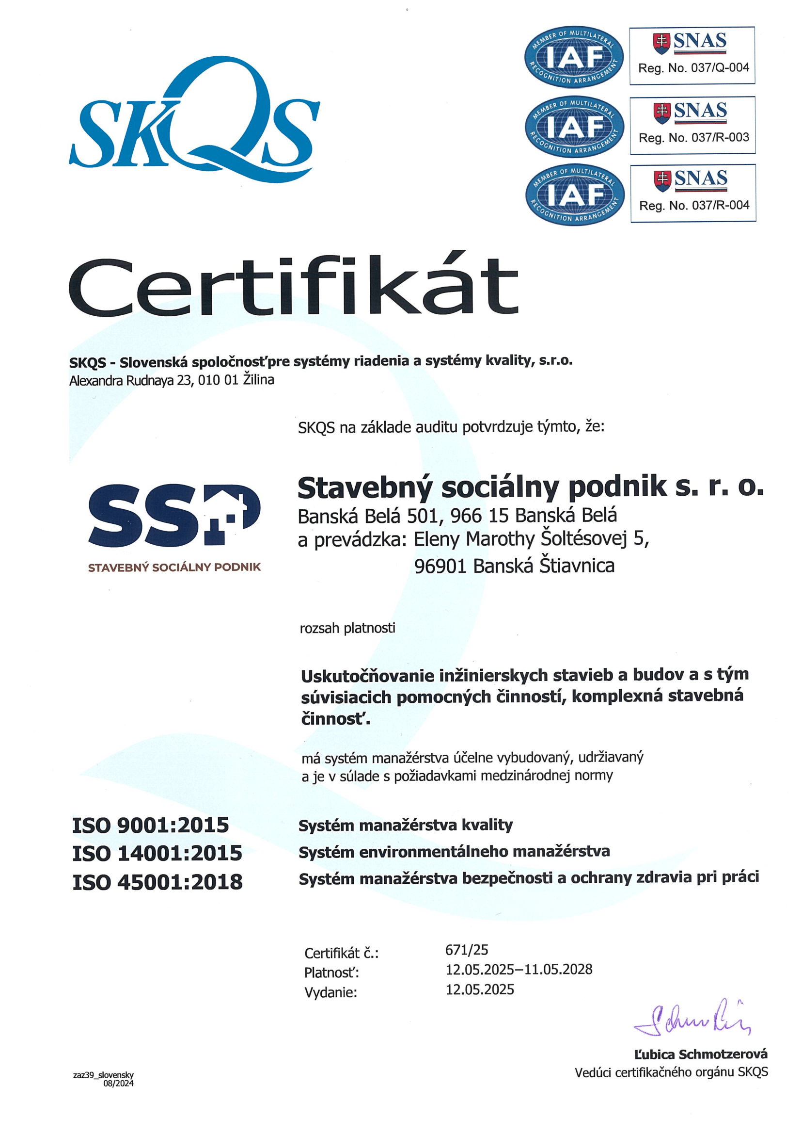 Dosiahnuté certifikáty 1